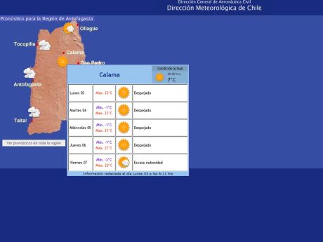 Temperaturas Mínimas Bajo Cero Se Registrarán En Calama Durante Esta Semana