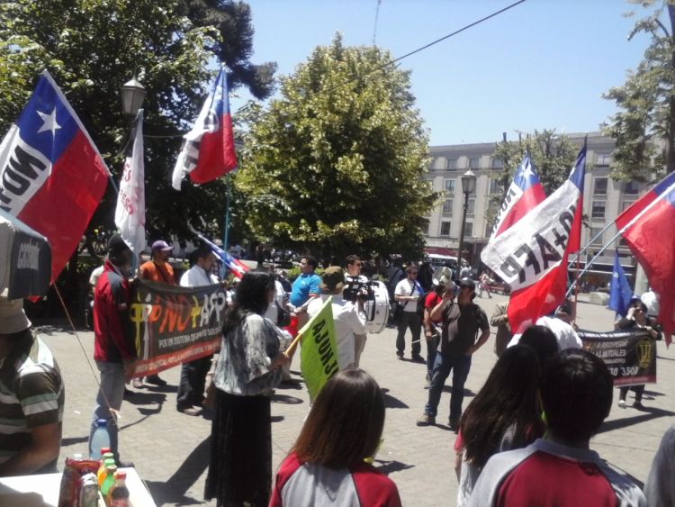 Cerca De Dirigentes Sindicales Marcharon Por El Centro De Concepci N