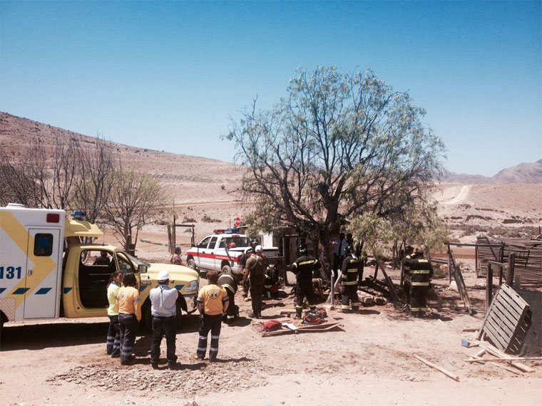 Rescataron a una persona que cayó a un pozo el viernes pasado cerca de la mina Chañarcillo