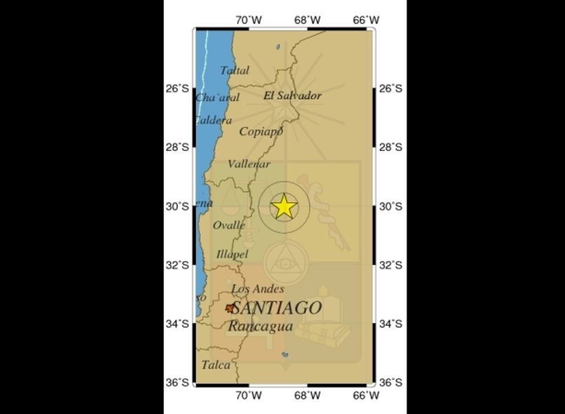 Un temblor de 5,4° Richter se sintió en la Región de Coquimbo