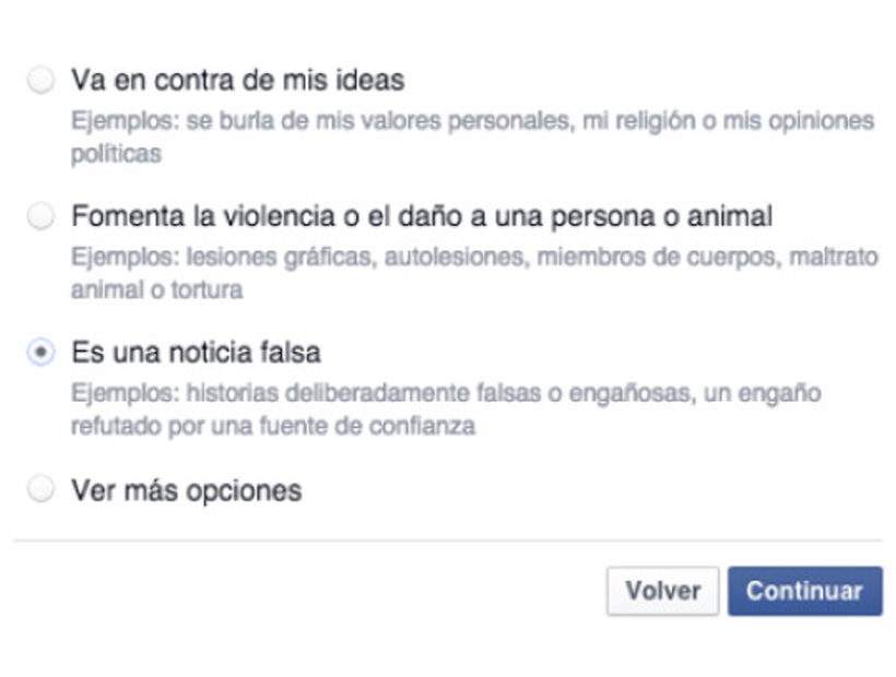 Facebook lanzó herramienta para denunciar noticias falsas
