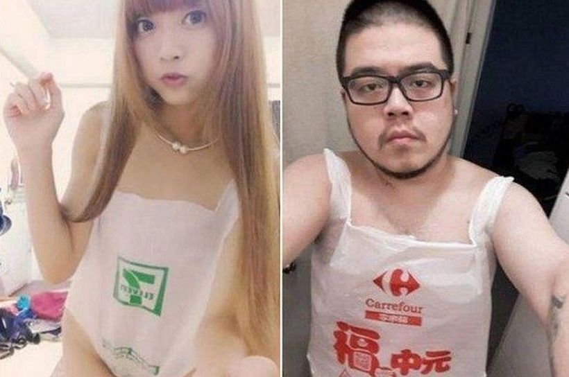 A falta de poleras, ¿bolsas? así es la nueva moda de Taiwán