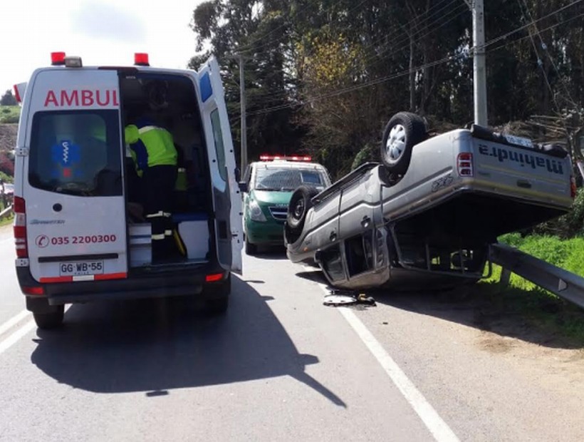 Seis personas lesionadas tras volcamiento en ruta de El Tabo