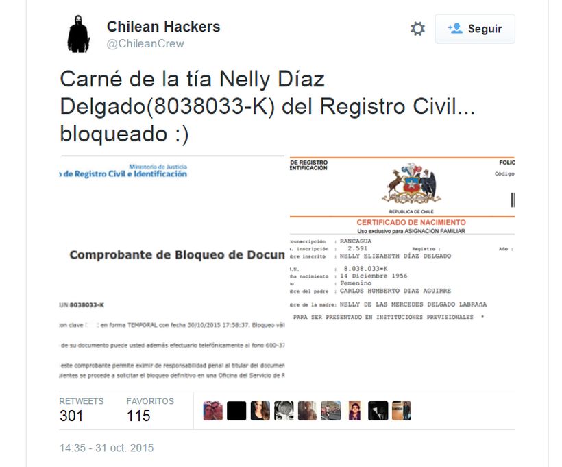 Hackers aseguran que le bloquearon la cédula de identidad a Nelly Díaz