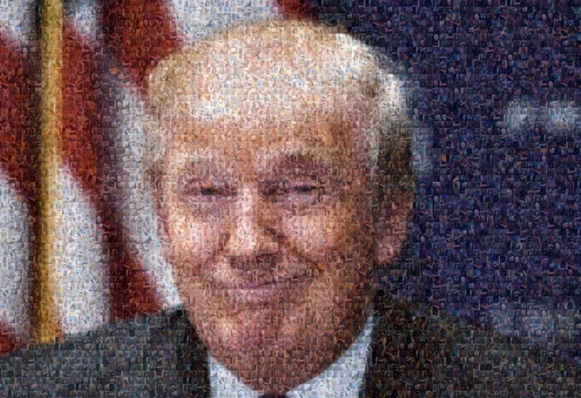Alguien le quiso mandar un recado a Donald Trump creando un retrato suyo con fotos de penes