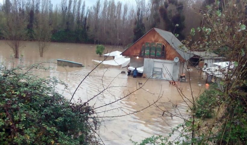 Desborde del Río Cachapoal afectó al menos a cuatro viviendas en Doñihue