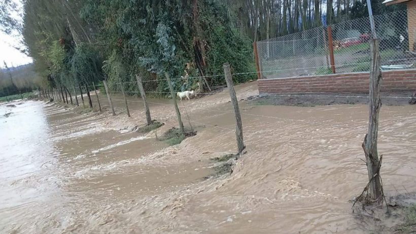 Río Cachapoal se desbordó nuevamente en la comuna de Coinco
