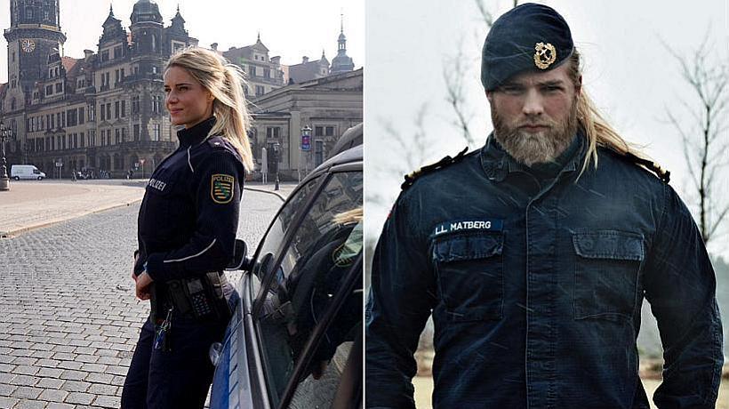 La bella policía alemana y el rudo marino noruego que arrasan en Instagram