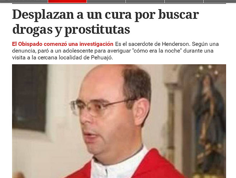 Removieron a cura que buscó drogas y prostitutas para averiguar "cómo era la noche" Removieron a cura que buscó drogas y prostitutas para averiguar "cómo era la noche"