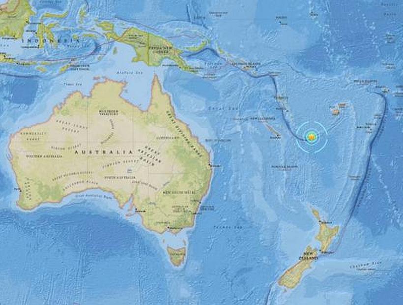 Un sismo de 7,2º Richter se registró en el océano cerca de Nueva Caledonia