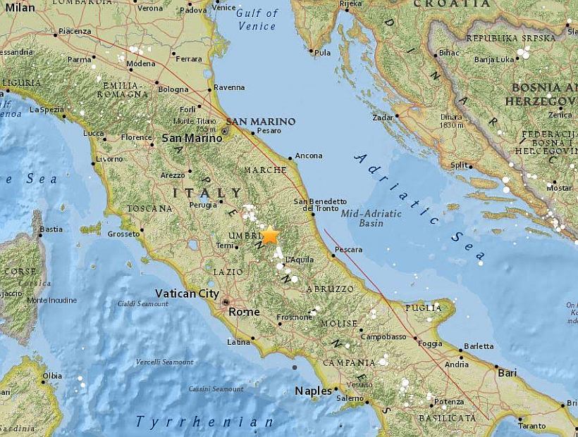 Fuerte sismo de 6,2º Richter sacudió al centro de Italia