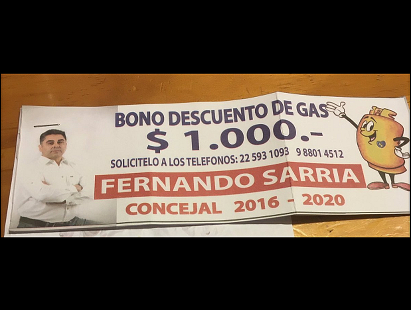 Candidato a concejal que regalaba bonos para el gas: 