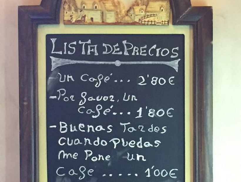 Local de España ofrece descuento en el café a cambio de buenos modales