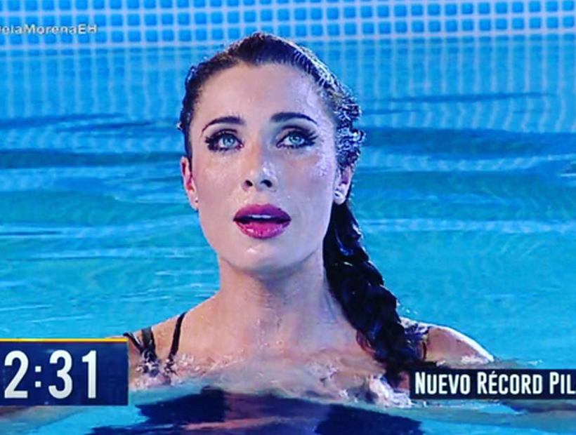 Novia de Sergio Ramos casi se asfixió en vivo en TV cuando superó su propio récord bajo el agua