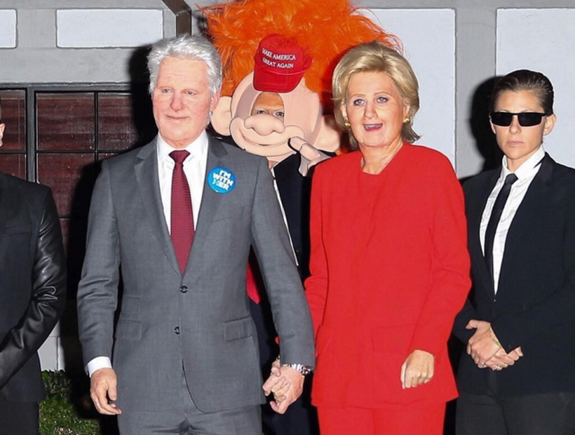 Irreconocibles: Katy Perry y Orlando Bloom se disfrazaron de Hillary y Bill Clinton para Halloween