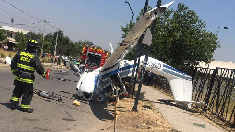 Testigo del accidente de la avioneta en Peñalolén: 