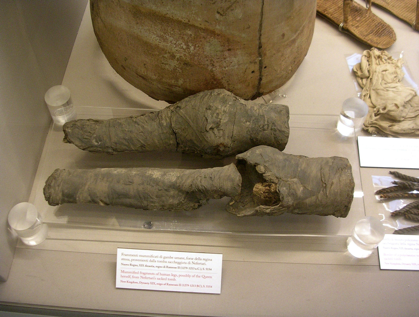 Arqueólogos atribuyen unas piernas momificadas a la reina egipcia Nefertari
