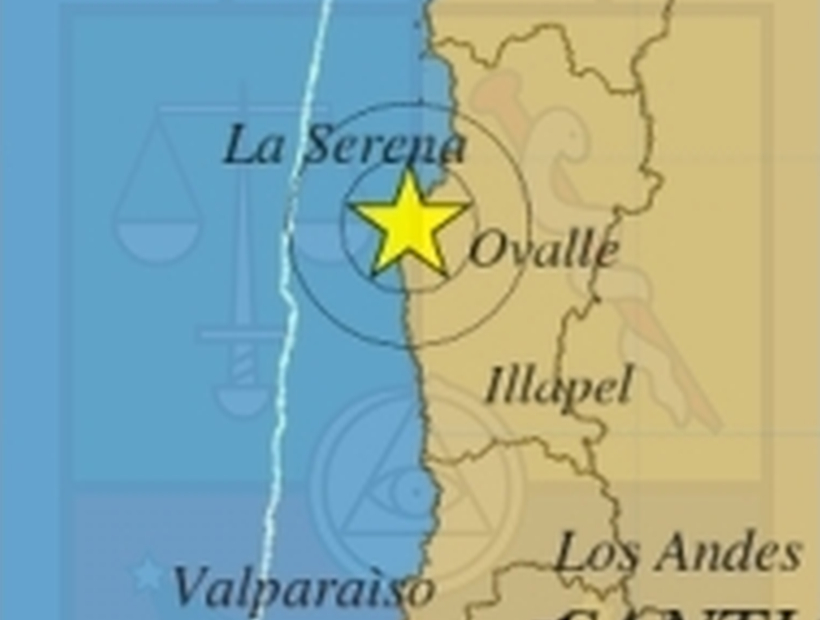 Sismo de 5.2º Richter se registró esta tarde en la Región de Coquimbo