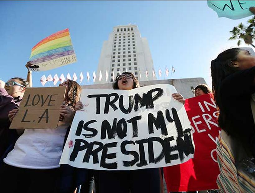 Avalancha de protestas en EE.UU para recibir a Trump como nuevo Presidente