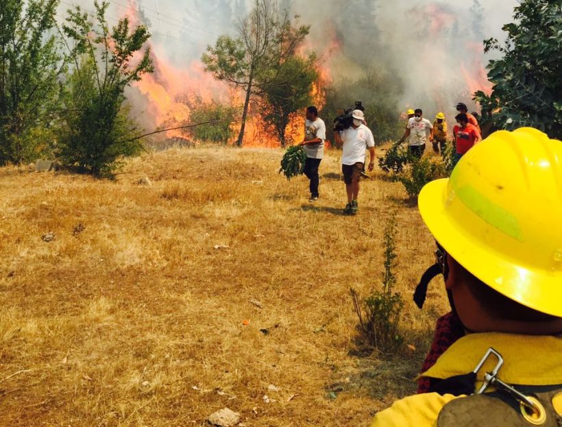 El Ejército trabaja en O'Higgins y El Maule combatiendo los incendios forestales