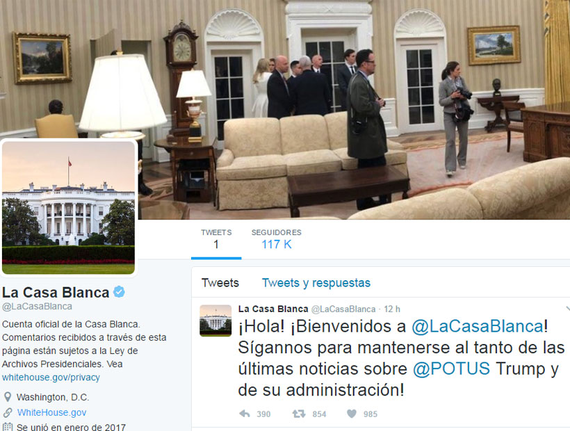 La Casa Blanca tuiteó su primer mensaje en español