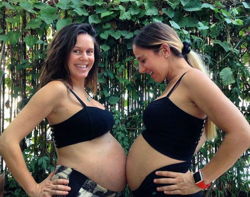 Carolina Varleta y Mariana Derderián lucieron sus avanzados embarazos