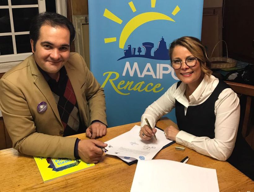 Cathy Barriga y René de la Vega firmaron un convenio de colaboración entre sus comunas