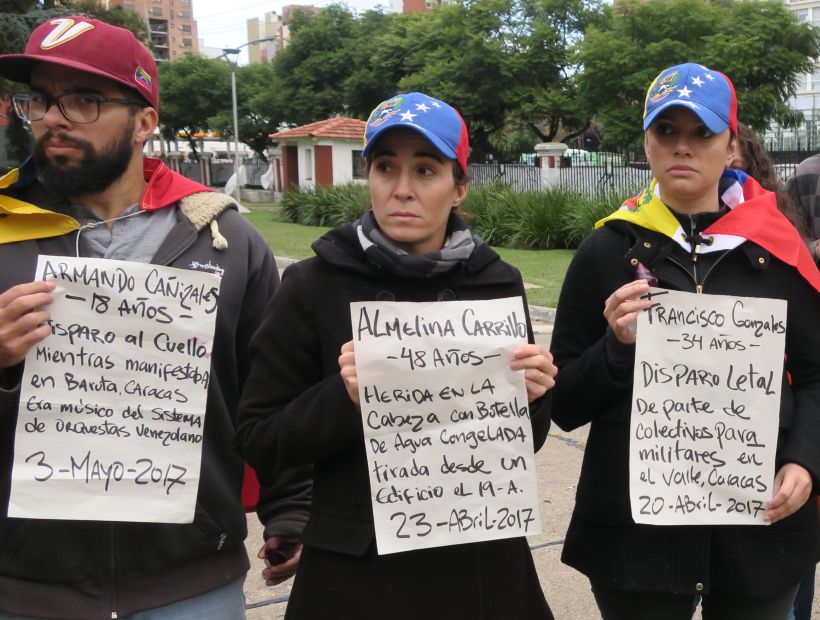 Venezolanos protestaron por situación de su país ante la CIDH en Buenos Aires