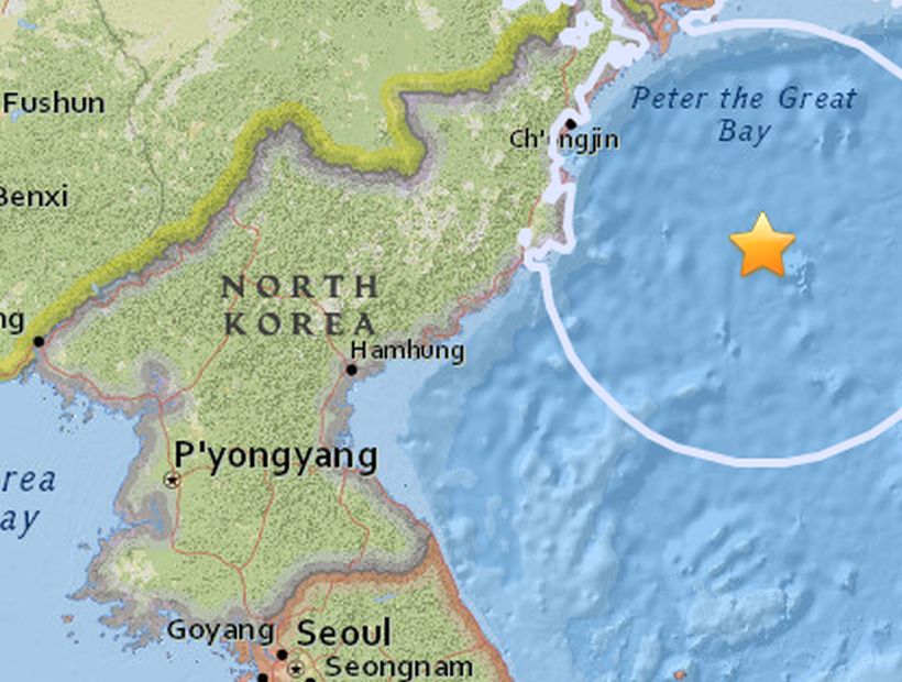 Sismo de 5.9° Richter sacudió a las costas de Corea del Norte