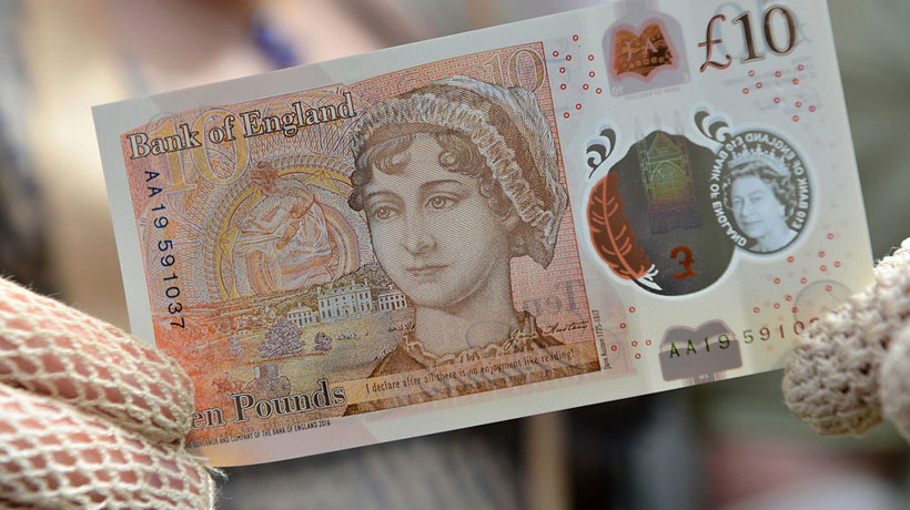 Inglaterra: presentaron nuevo billete de diez libras con el rostro de la autora de 