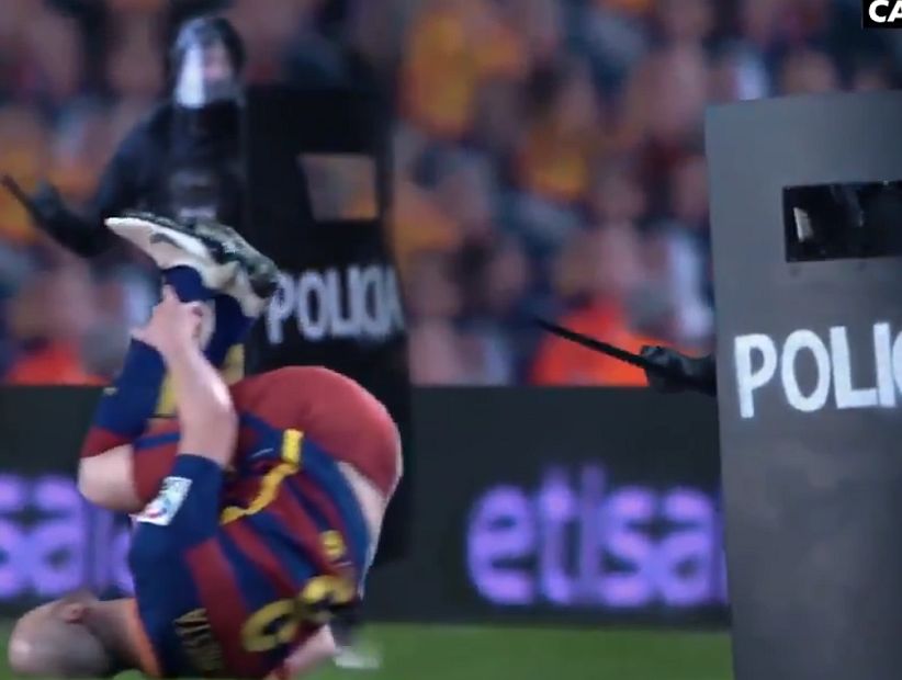 Crisis en Cataluña: un video mezcla un clásico Barça-Madrid con la tensión en España