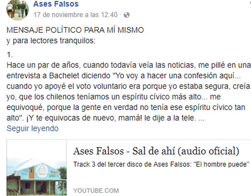 Vocalista de Ases Falsos llamó a no votar y el guitarrista de Dënver le respondió
