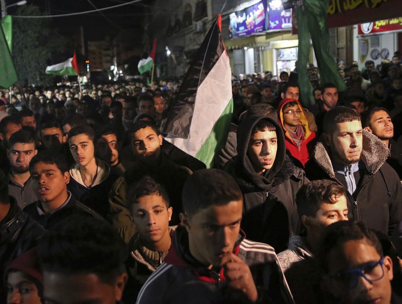 Palestinos protestan en Gaza luego que Trump reconociera a Jerusalén como capital de Israel