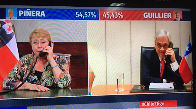 Bachelet felicitó a Piñera por su triunfo: 