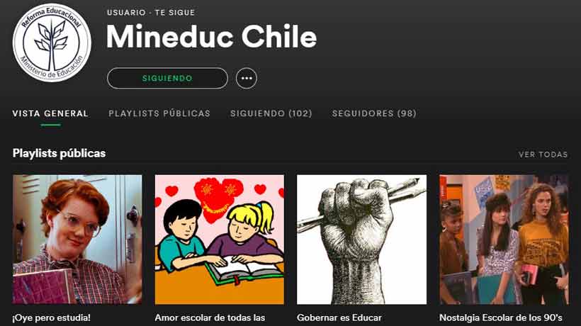 Mineduc tiene cinco listas de Spotify sobre la etapa escolar