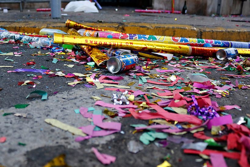 Celebración de Año Nuevo en Santiago dejó 35 toneladas de basura