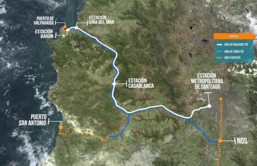 Grupo chino-chileno quiere construir tren alta velocidad entre Santiago y Valparaíso