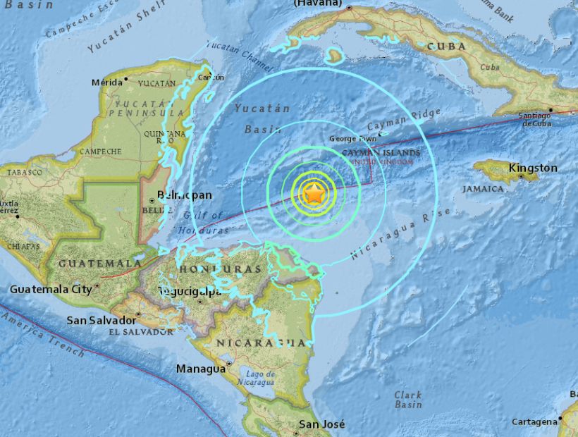 Fuerte sismo de 7.6 Richter se registró en Honduras