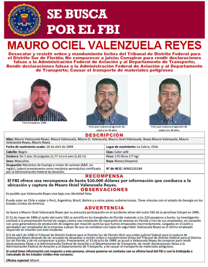 FBI ofrece por primera vez recompensa por un chileno buscado por la  justicia de EE.UU.