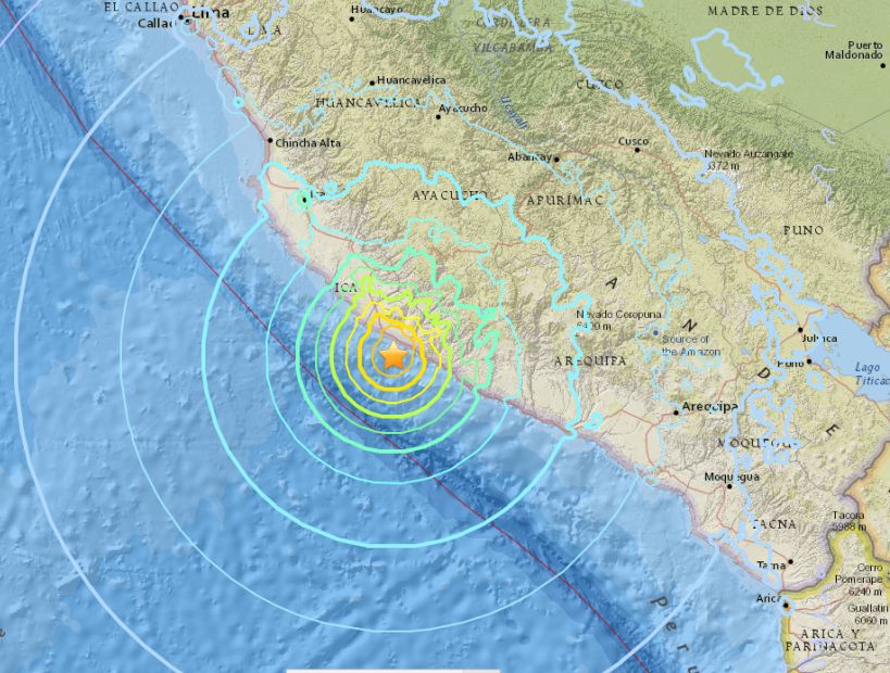 Sismo de 7,3° Richter remeció el sur de Perú