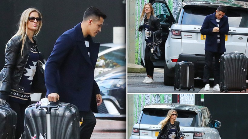 Sorprenden a Alexis Sánchez cargando las maletas de Mayte Rodrígez en Manchester