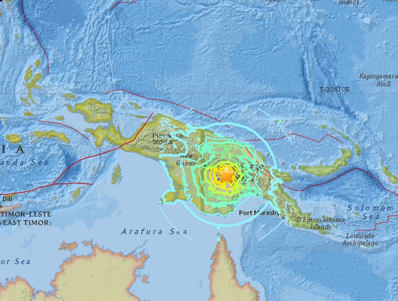 Terremoto 7,5° en Papúa Nueva Guinea: Shoa evalúa posibilidad de tsunami en costas chilenas