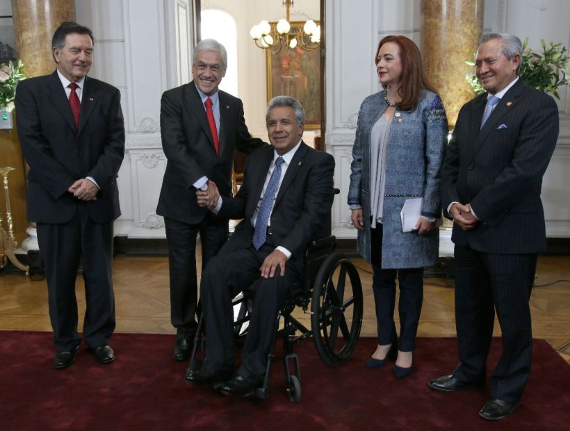 Lenin Moreno se reunió con Piñera antes de la ceremonia de investidura