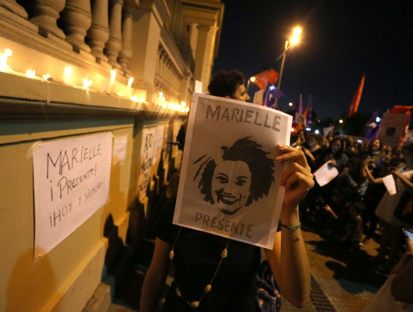Realizaron una velatón en Santiago por el asesinato de Marielle Franco
