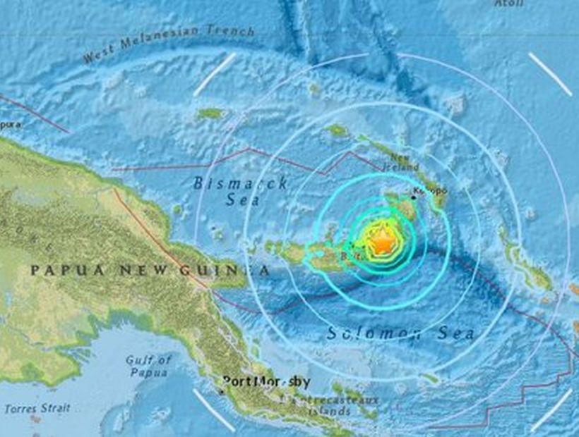 SHOA: Sismo de 7.2 en Papúa Nueva Guinea no generará tsunami en Chile
