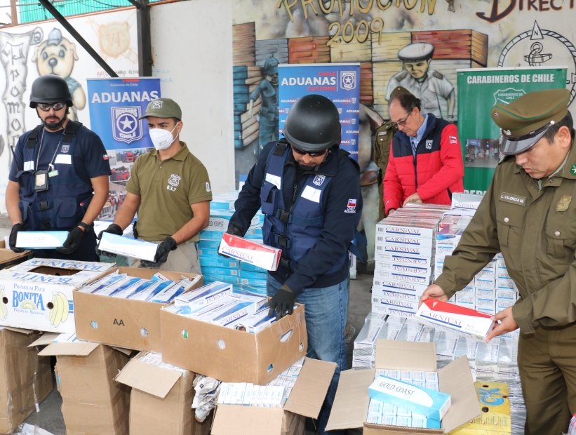 Incautan más de 30 mil cajetillas de cigarrillos acopiados en