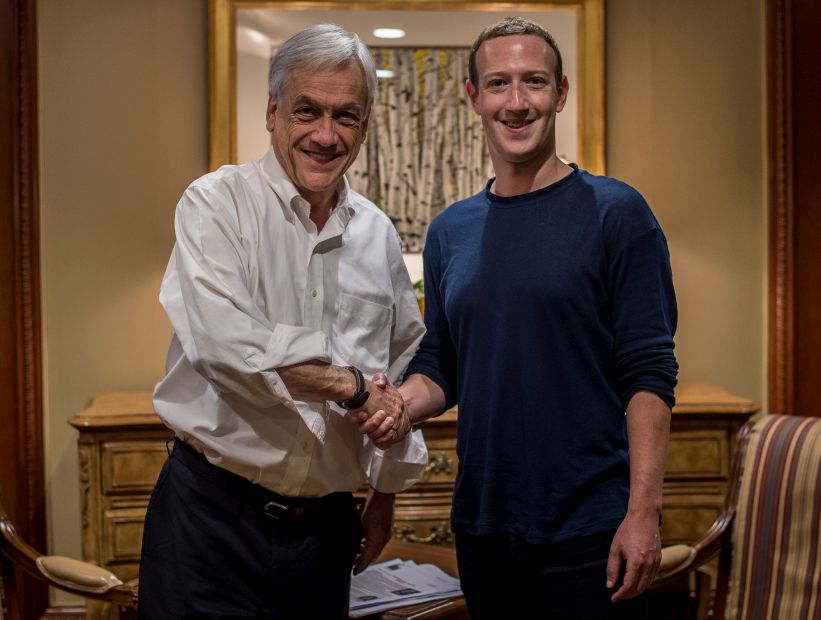 Piñera se reunió con Mark Zuckerberg y Jeff Bezos en Estados Unidos