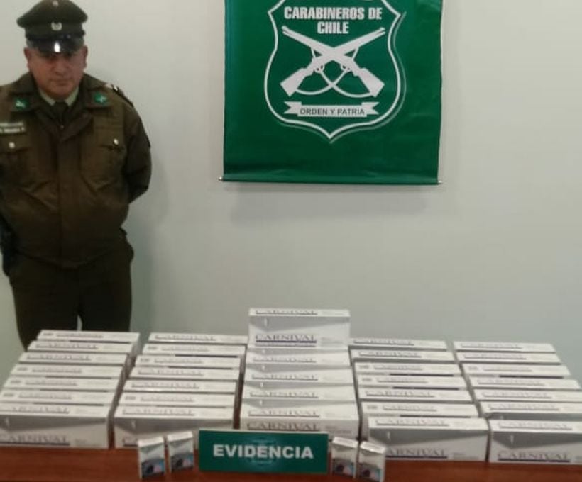 Carabineros incautó 394 cajetillas de cigarrillos y detuvo a una