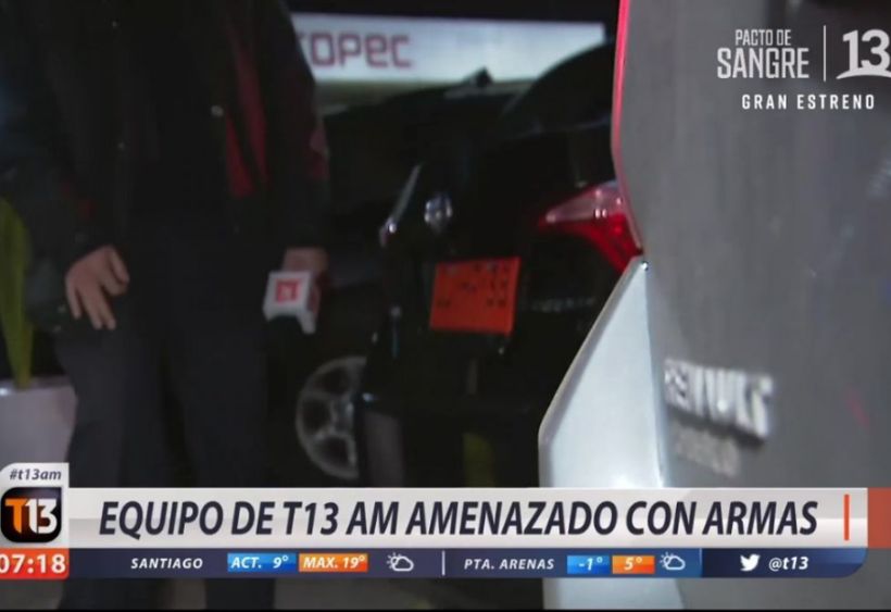 Equipo de T13 fue amenazado con armas de fuego en Santiago
