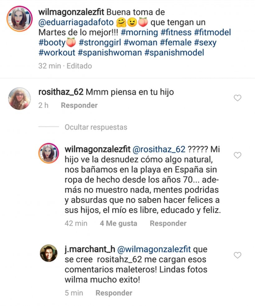 Wilma González respondió a seguidora que le pidió 